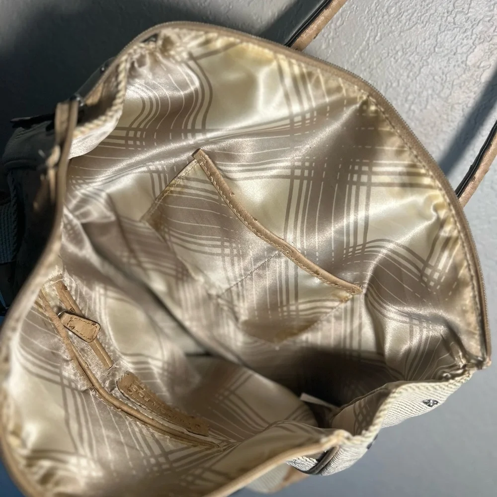 London Fog Tan and Cream Shoulder Bag