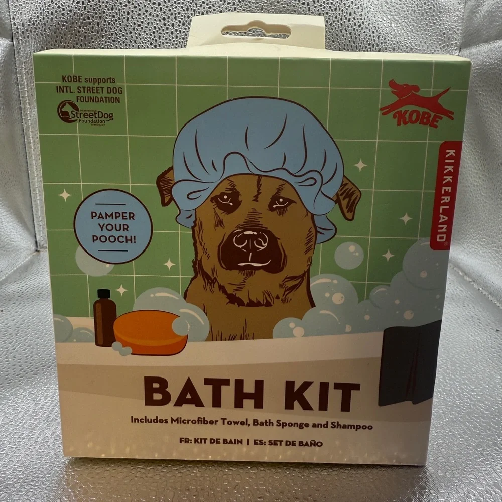 (2) Pet Grooming Kits Bath Microfibre Towel Shampoo Sponge Set Lavender Kobe