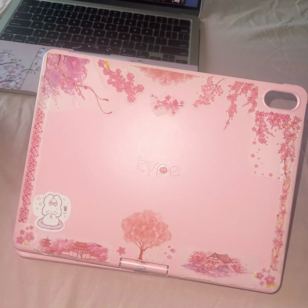 Pink Tablet Case with Keyboard