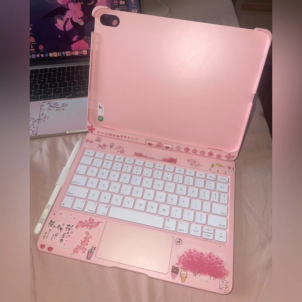 Pink Tablet Case with Keyboard