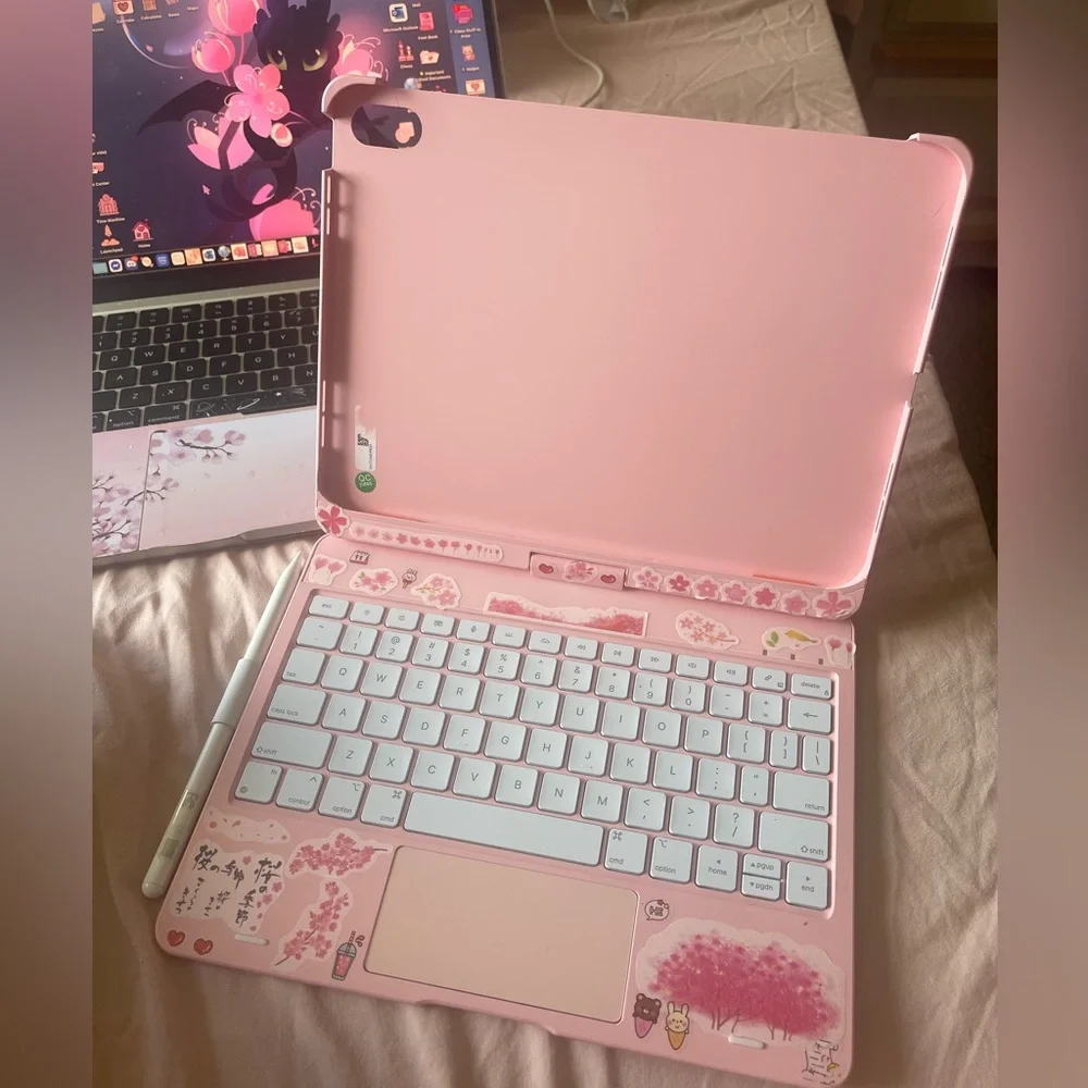 Pink Tablet Case with Keyboard