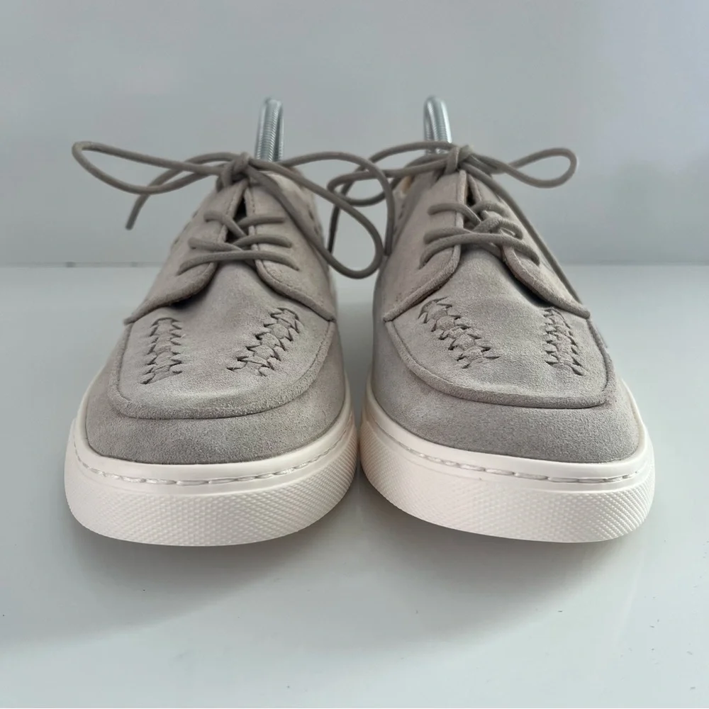 COMFORTIVA Thayer Apron Toe Leather Sneaker In Natural NEW
