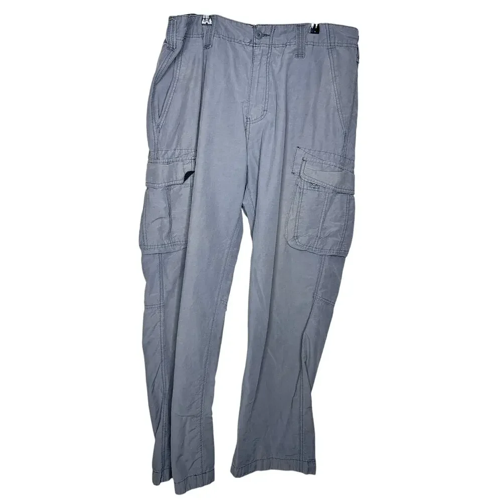 Wearfirst Baggy Cargo Utility Pants Gray Y2K Skater Size 38x32
