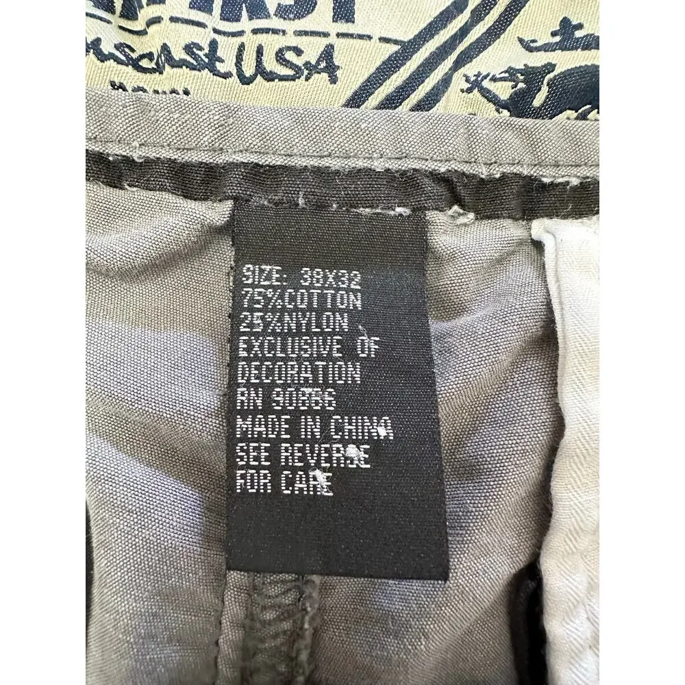 Wearfirst Baggy Cargo Utility Pants Gray Y2K Skater Size 38x32