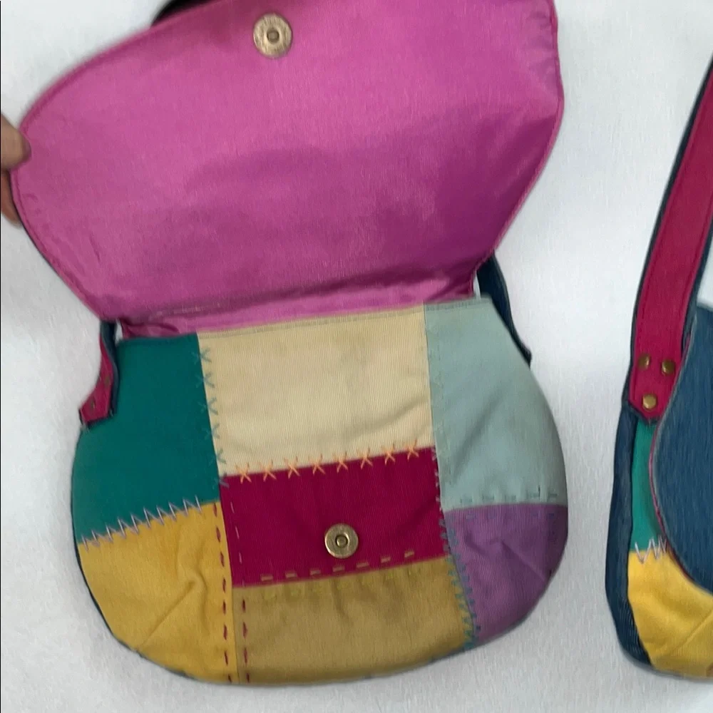 Colorful Denim Shoulder Bags (set of 2)