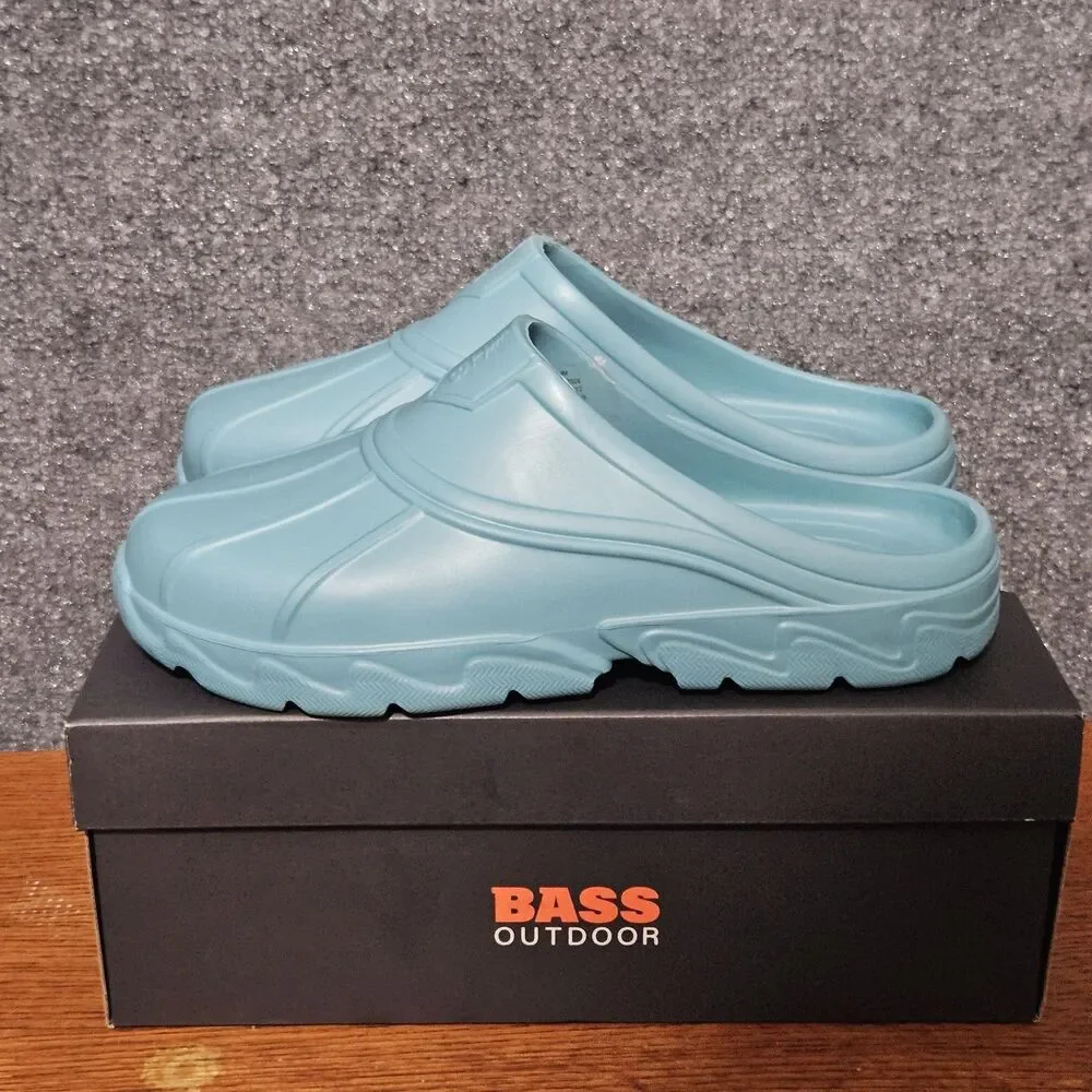 BASS OUTDOOR Mens Comfy Field Slide Slipper Size 9/ Womens Size 10 Tiffany Blue