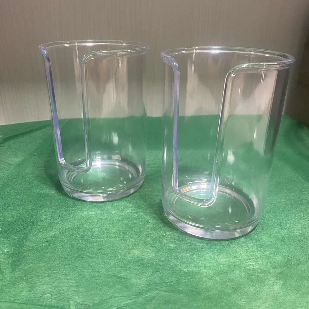 Set of 2 Modern Clear Acrylic Cotton Pad Holders | Vanity Organizers