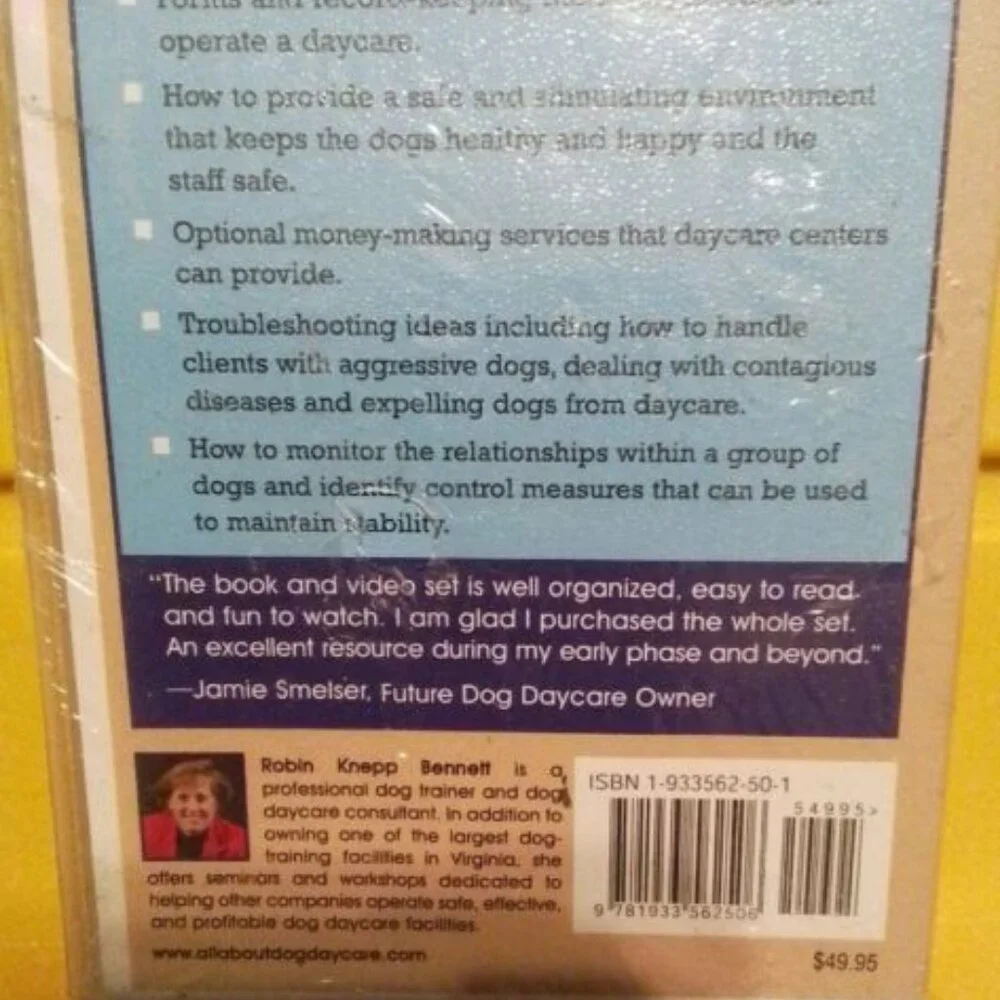 Dog Daycare VHS How to Own and Operate a Dog Daycare Robin K. Bennett CPDT