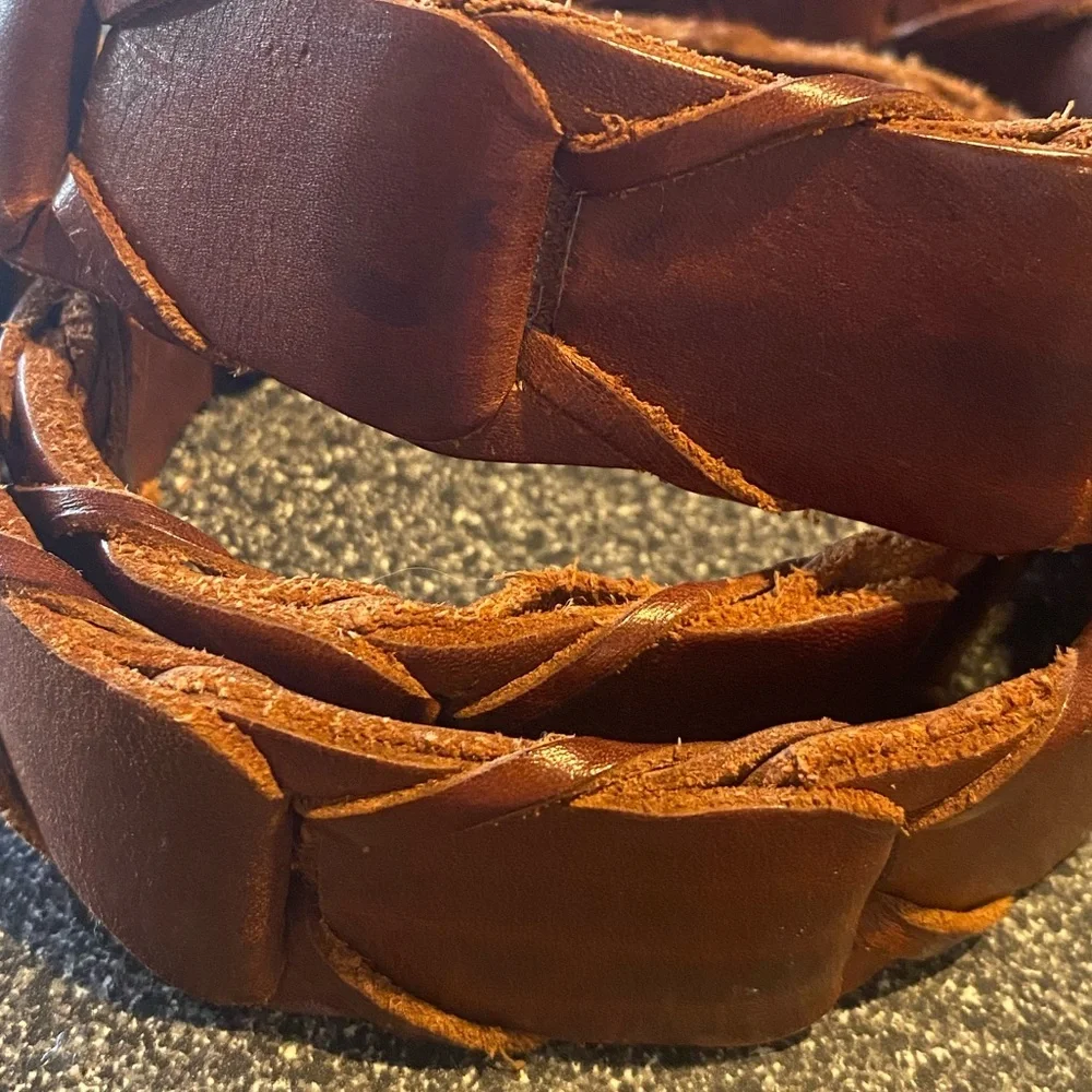 Made in Argentina Bridle Leather Belt with Stainless Steel Buckle & Tip size 34