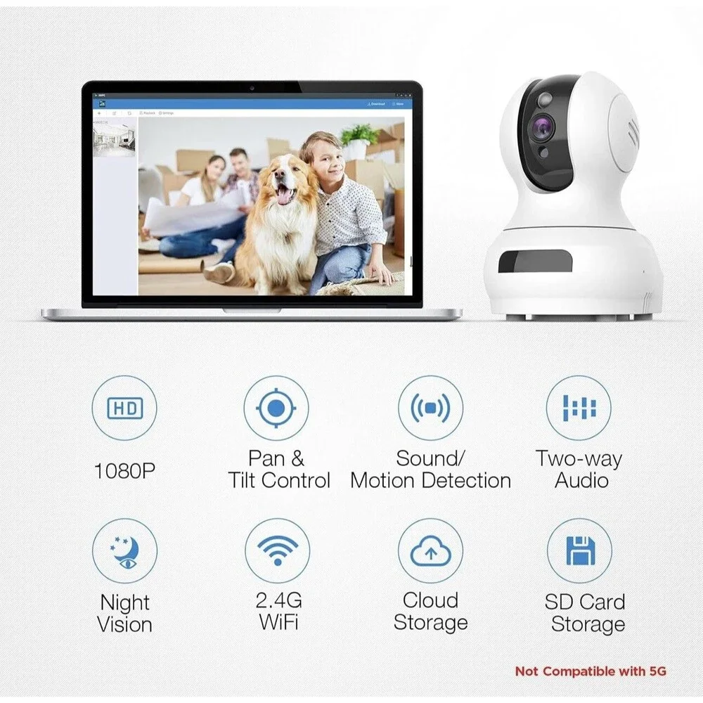 Conico Baby Monitor Indoor Camera, Pan/Tilt with Camera and Audio
