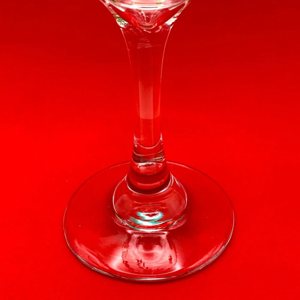 Hand-Painted Strawberry Floral Leaves And Polka Dots Wine Glass