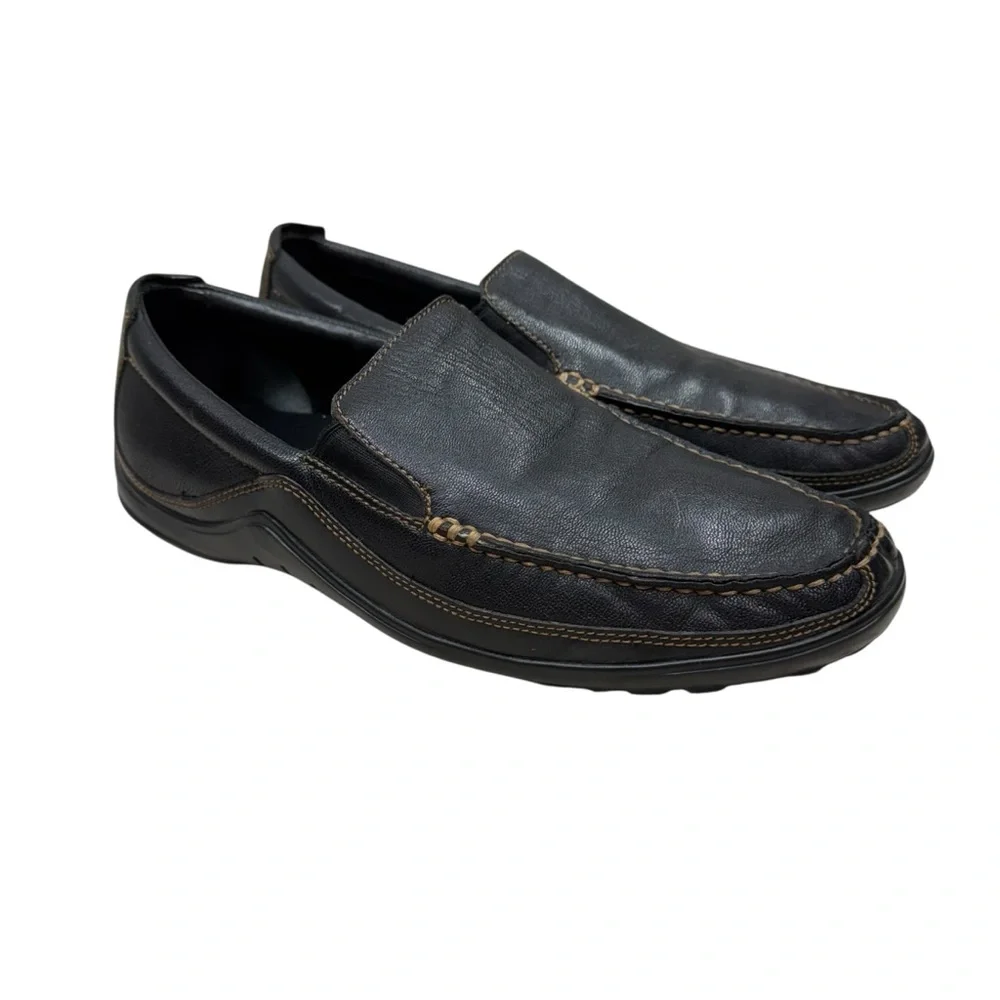 Cole Haan Tucker Venetian Loafers Men's Size 10 Black Leather Driving Shoes