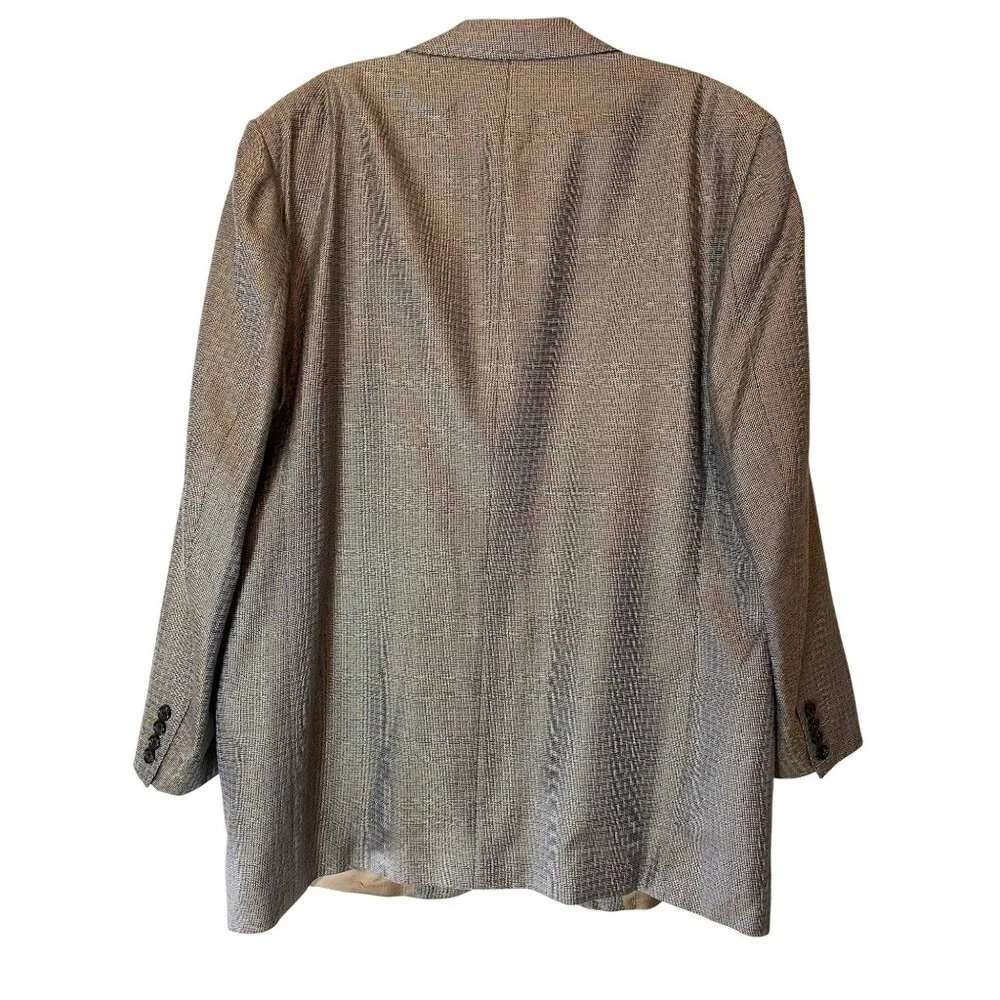 Cicchini Custom Clothier Mens Blazer Size Como Silk Wool Blend Tan & Gray 52R