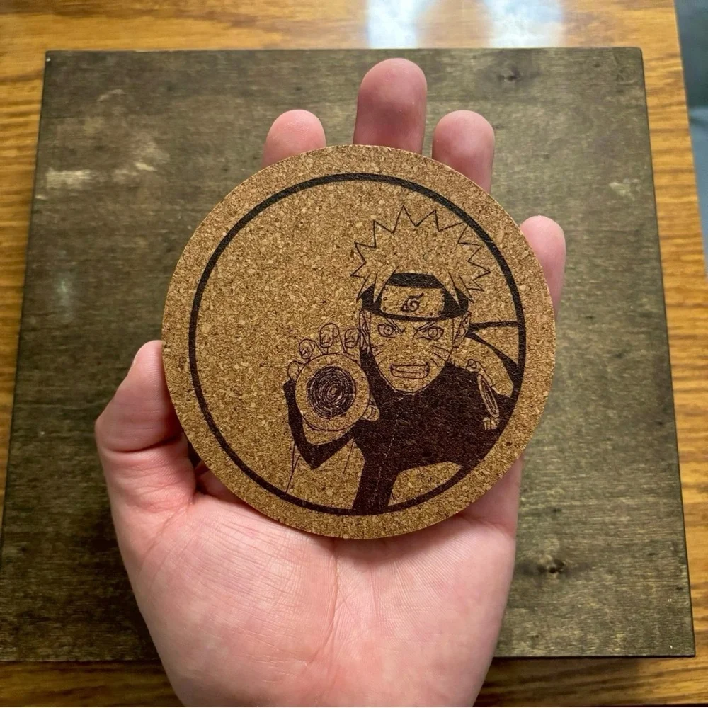 Naruto Rasengan Laser Engraved Cork Coaster