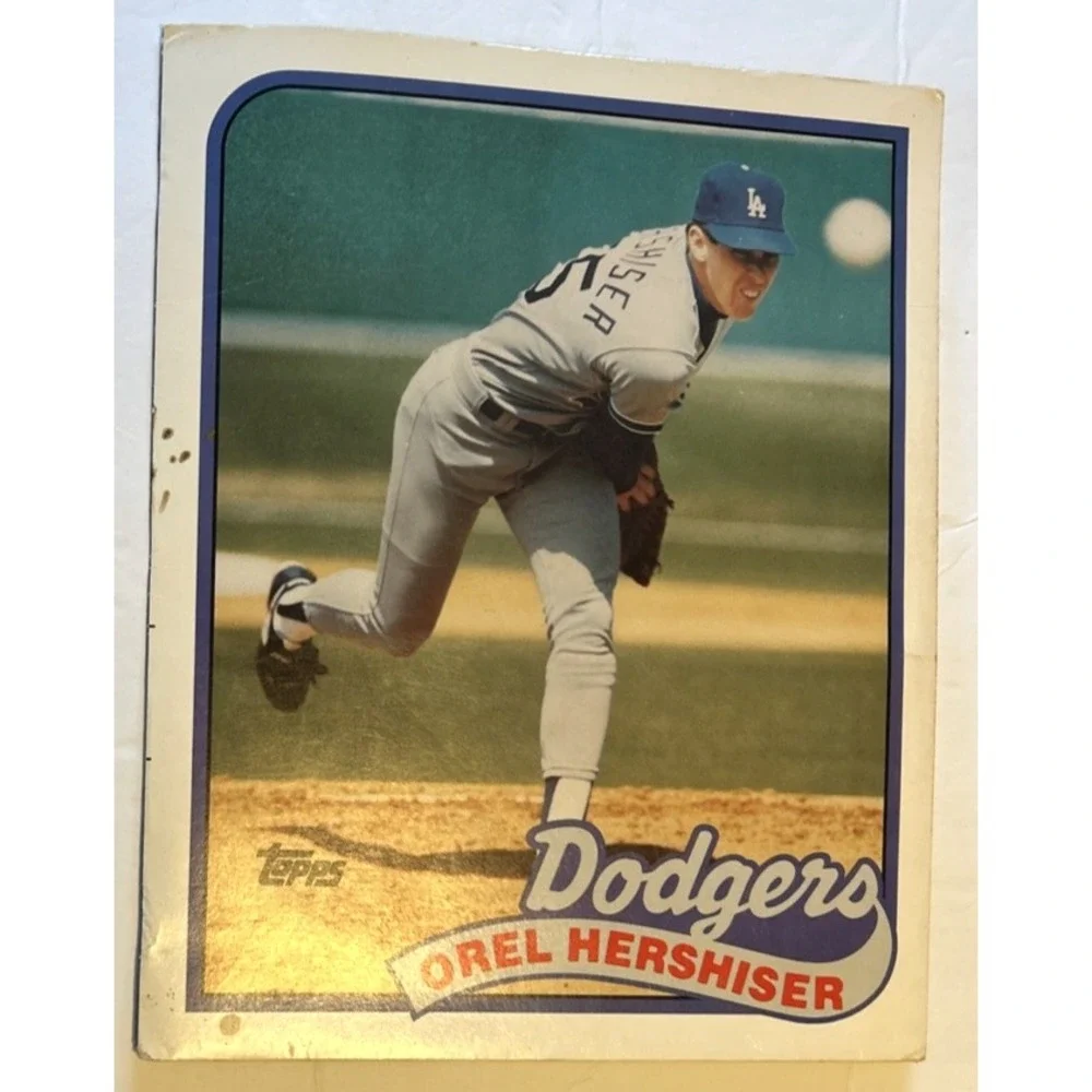 Topps 89 Oreal Hershiser dodgers Baseball Duo-Tang Paper Pocket Folder See Pic