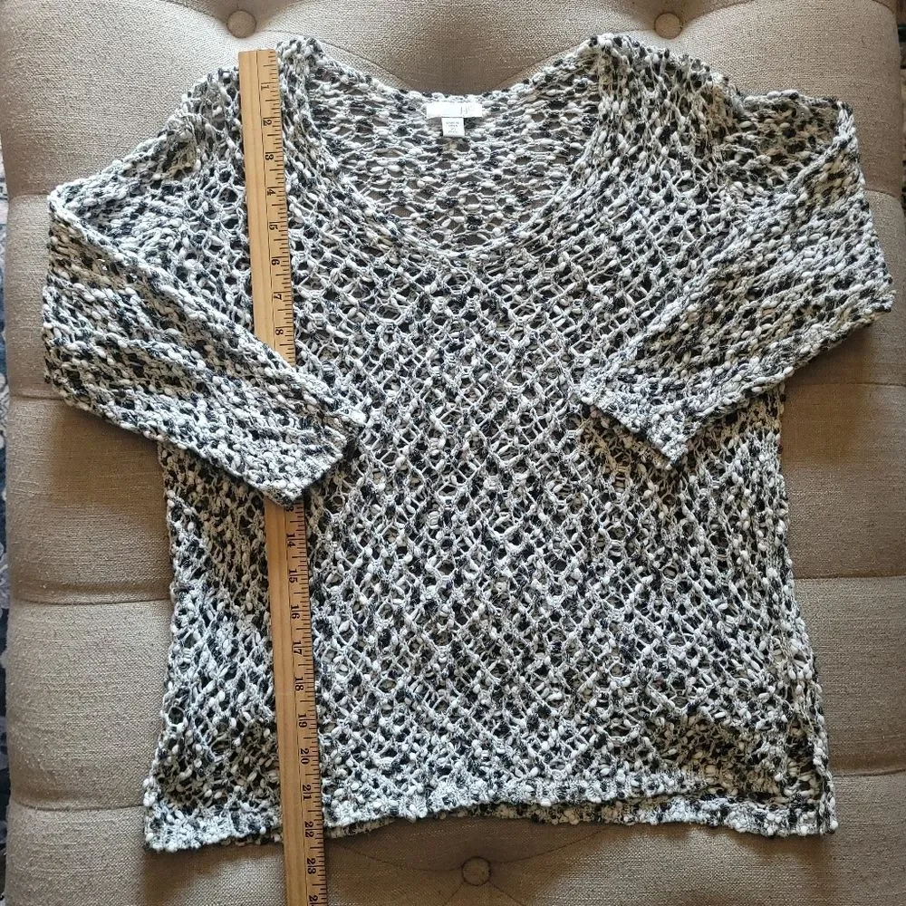 J.Jill Waffle Knit Popover Cover Up Long Sleeve Sweater Womens XSP