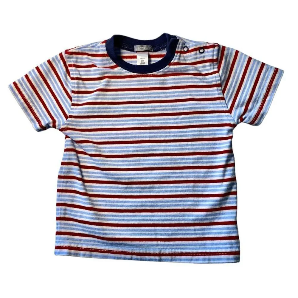 Carter’s Classic boy’s striped short sleeve T-shirt, 6M 100% cotton