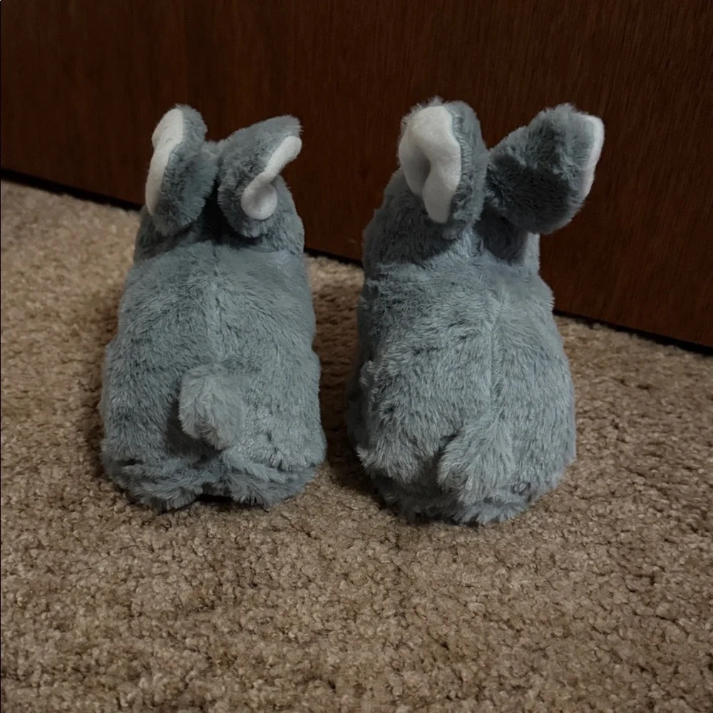 Gray Plush Jumping Bunny Toy for Small Children or Pets