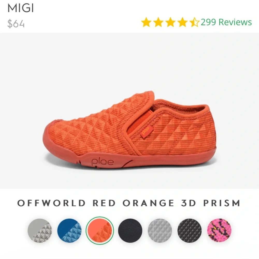 PLAE Kids Vibrant Orange Slip on shoes