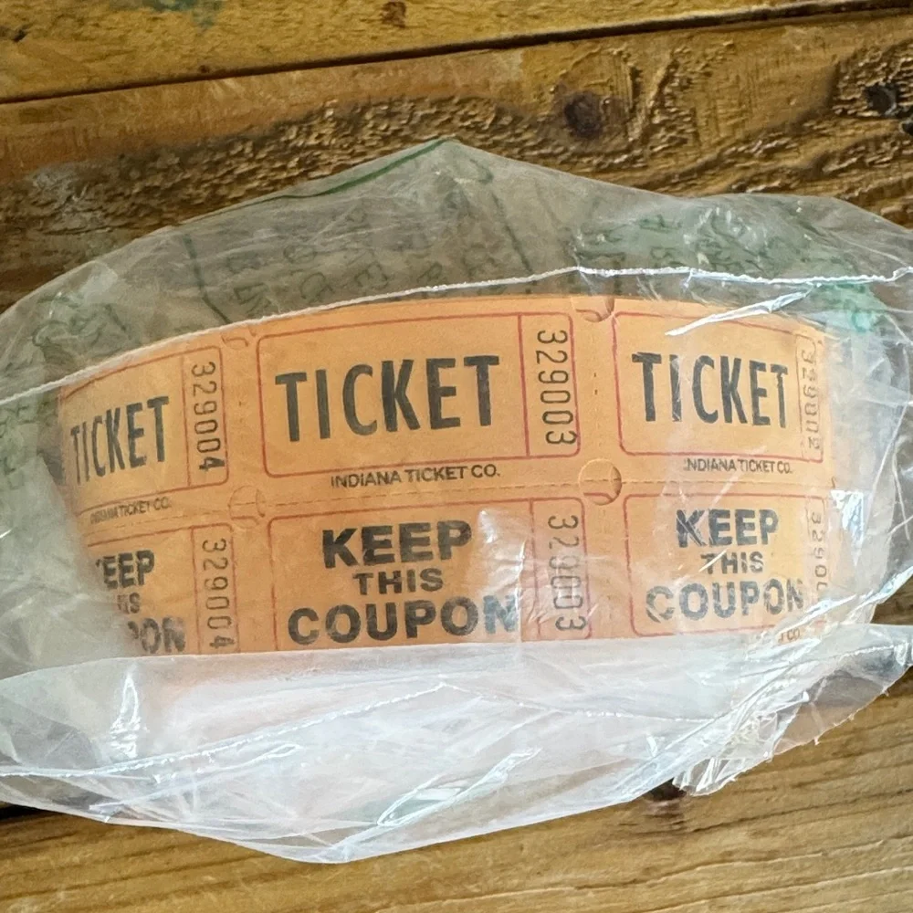 2000 Orange Raffle Tickets Double Raffle Tickets for Event or Fundraiser