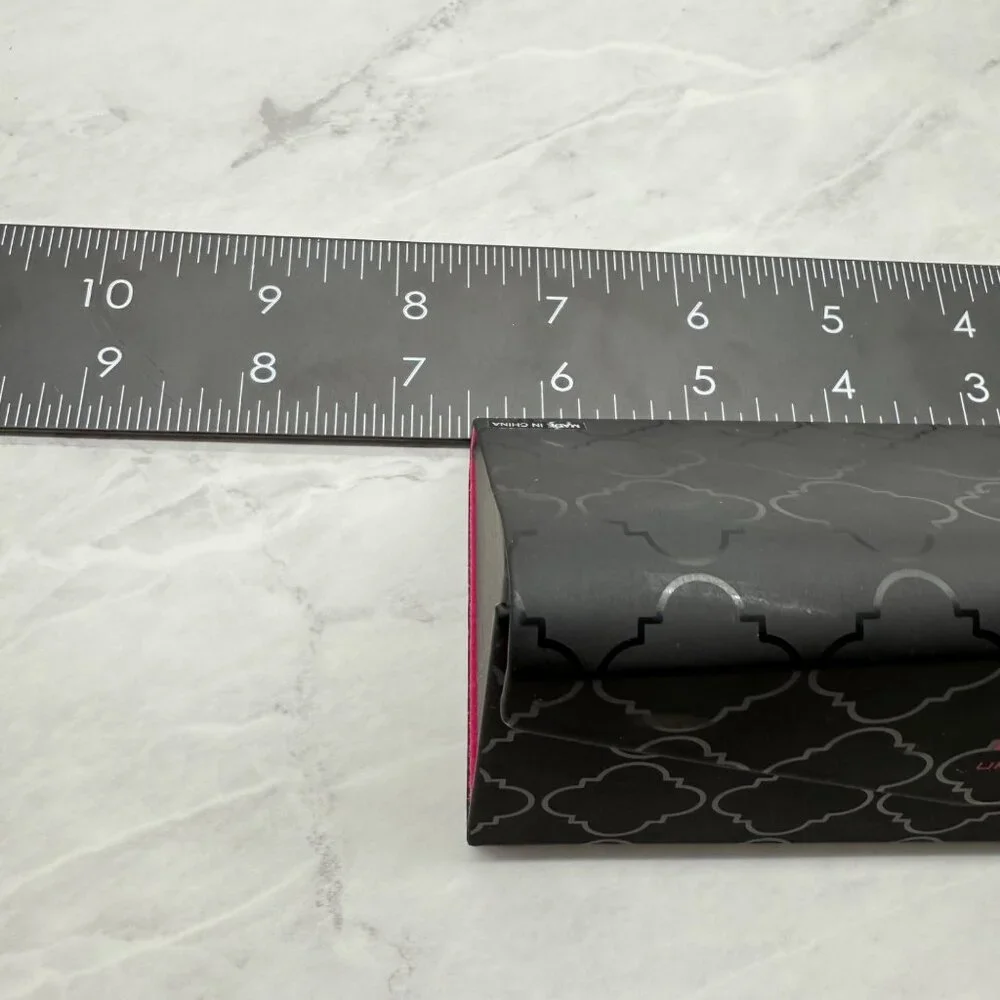 Fysh UK Urban Kool Eyewear Eyeglass Case Black Pink Magnetic Tri Fold w/ Cloth