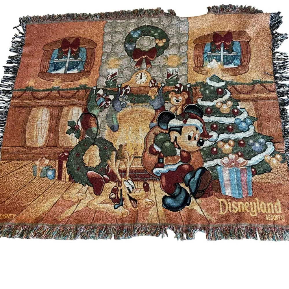 Disney Parks Tapestry Christmas Holiday Throw Blanket‎ Disneyland