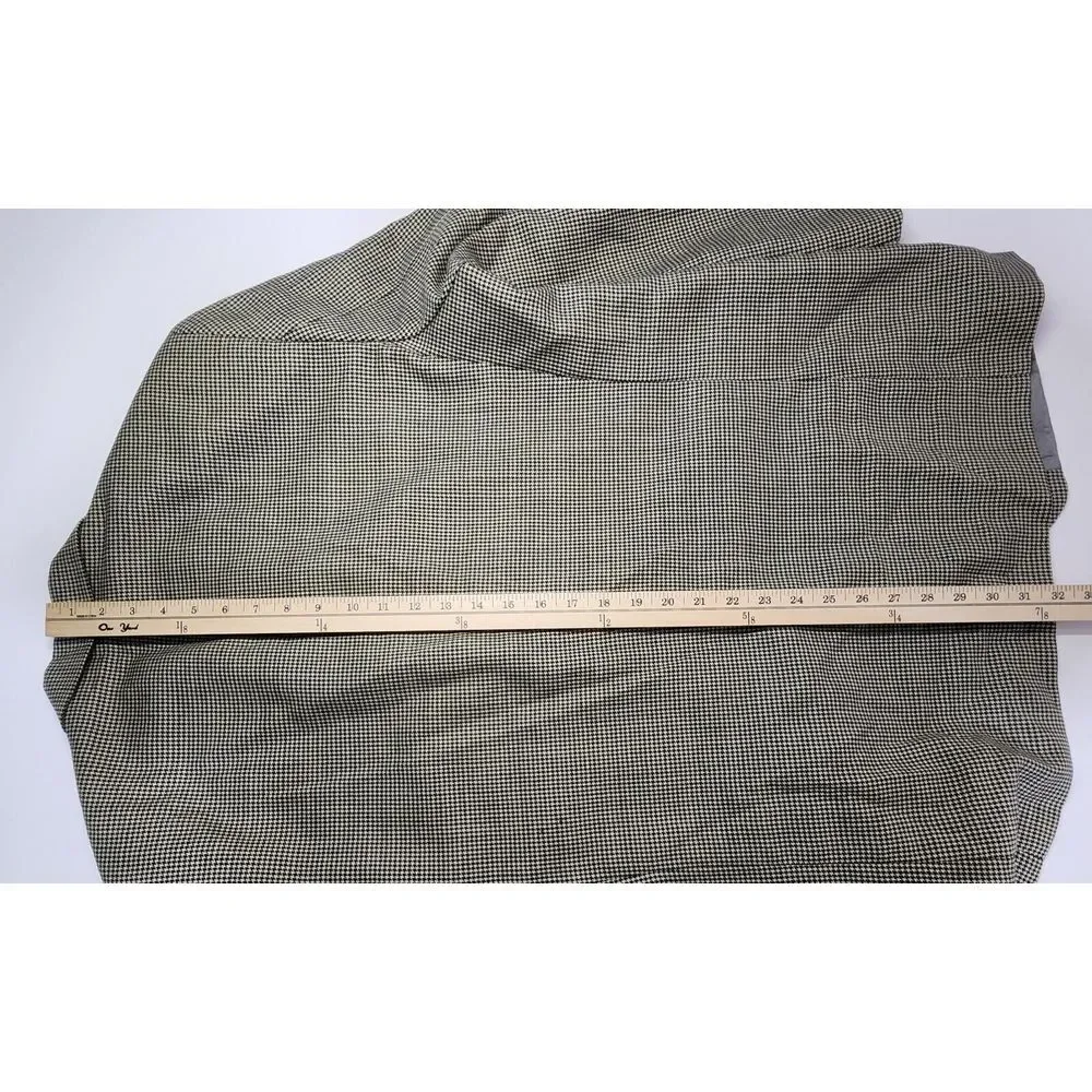 Ralph Ralph Lauren Houndstooth Wool Blazer Sport Coat Mens Sz 43R Tan Beige Work