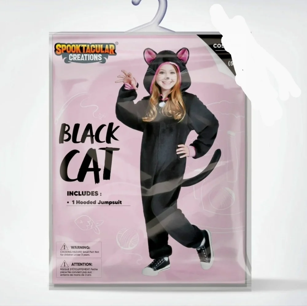 Black Cat Jumpsuit/Pajama Costume Size 3T