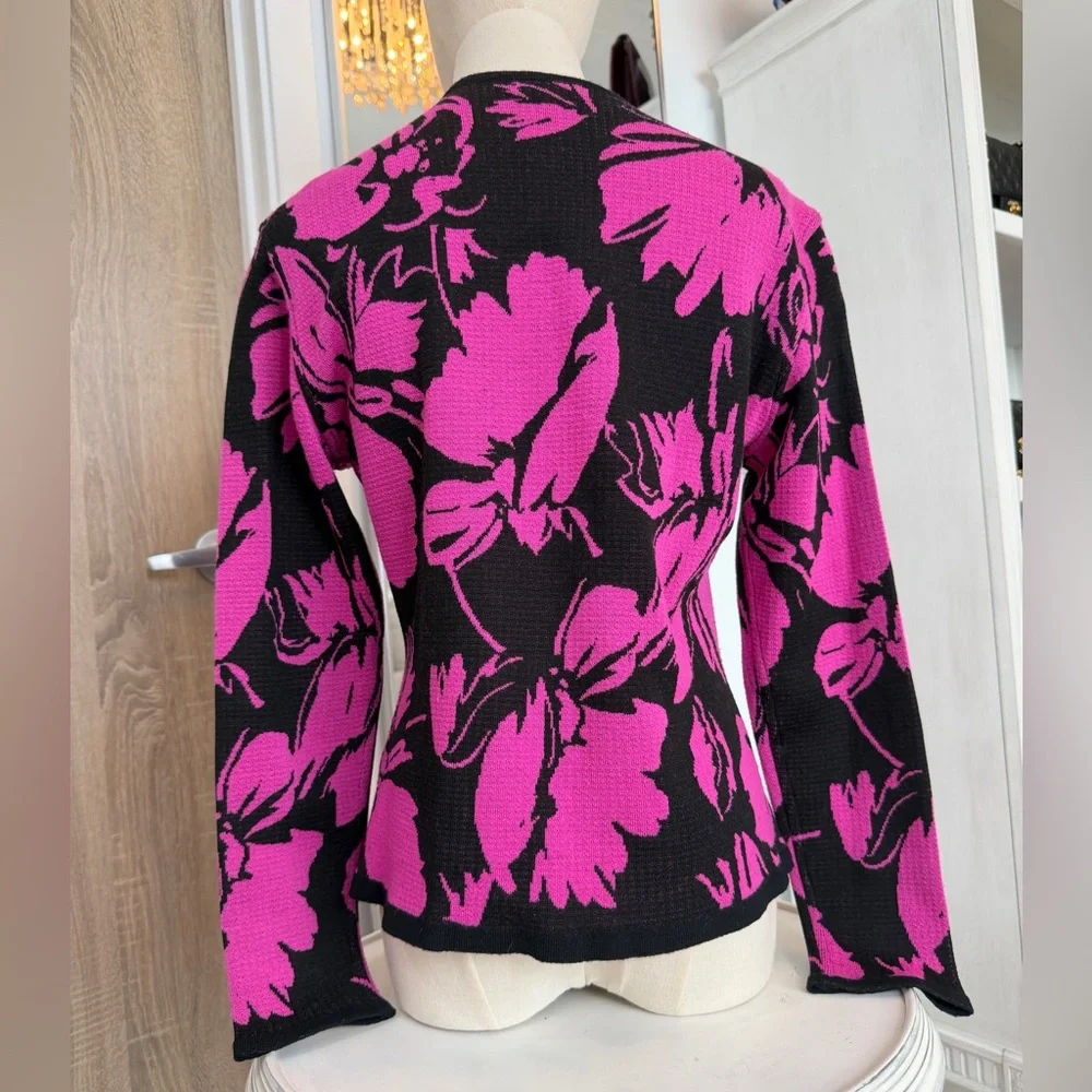 Christian Dior Vintage Floral Knit Cardigan – Rare Statement Piece