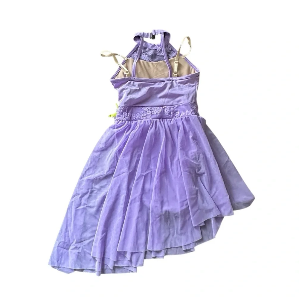 Weissman Purple Kids Dance Costume with Floral Accents