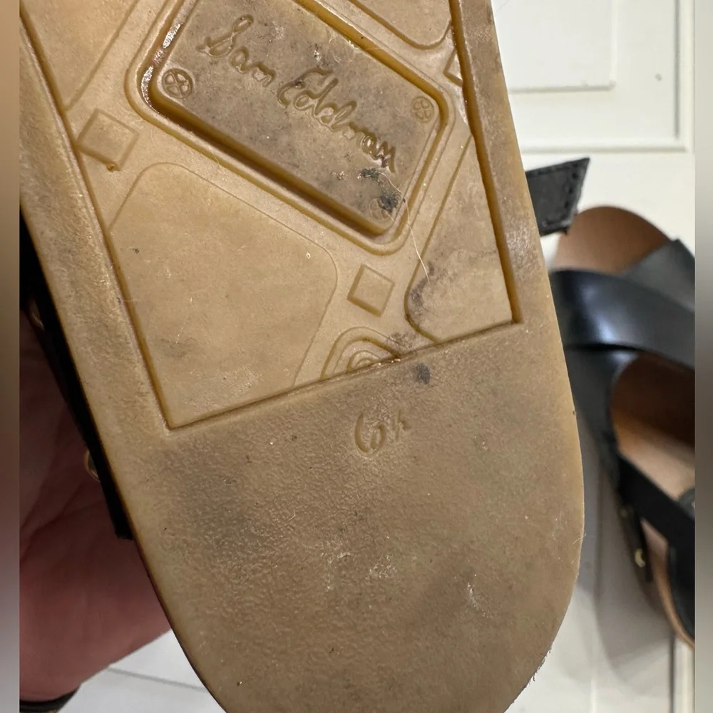Sam Edelman Bentlee Platform Sandal Gold Studded Womens Size 6.5