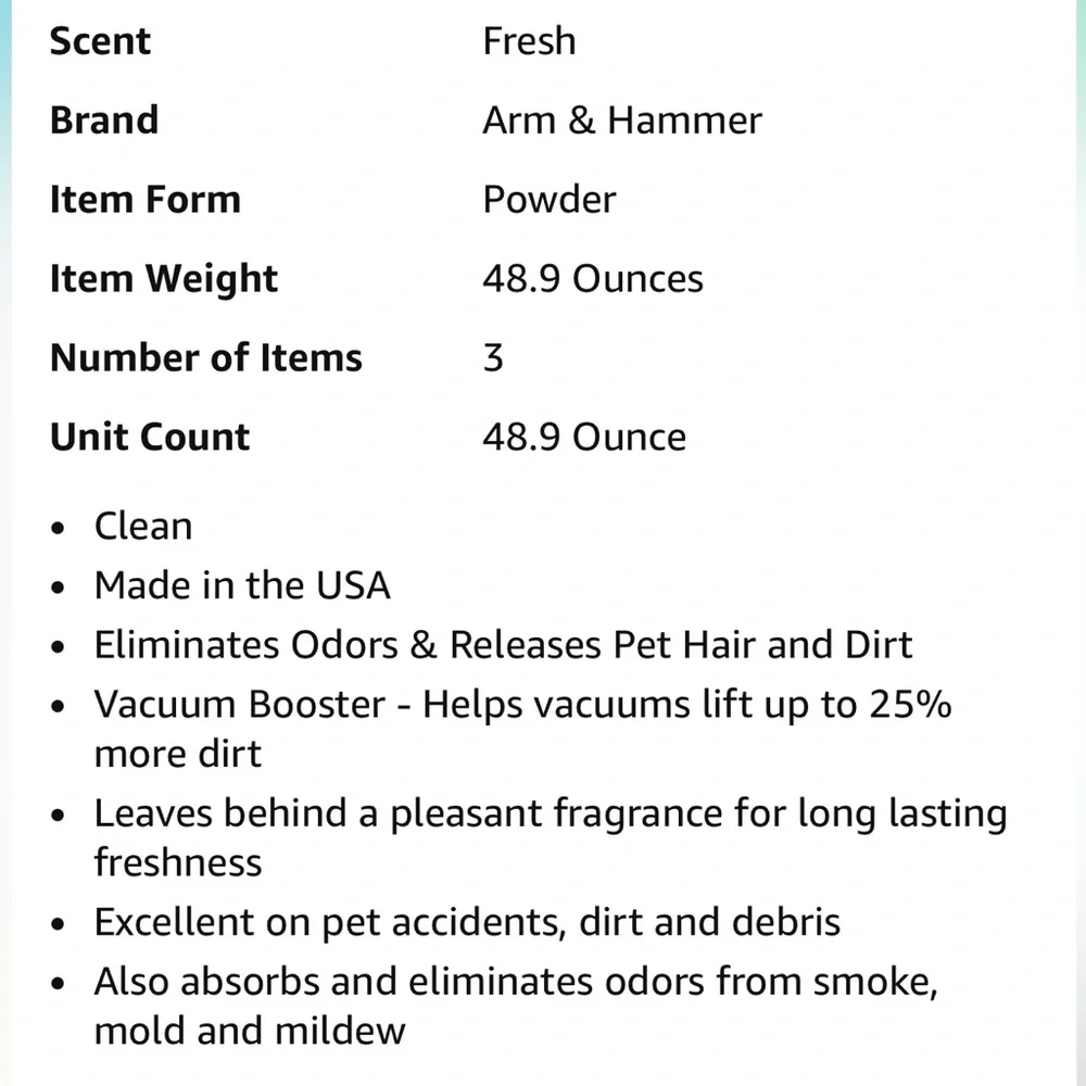 Arm & Hammer three oxiclean removal