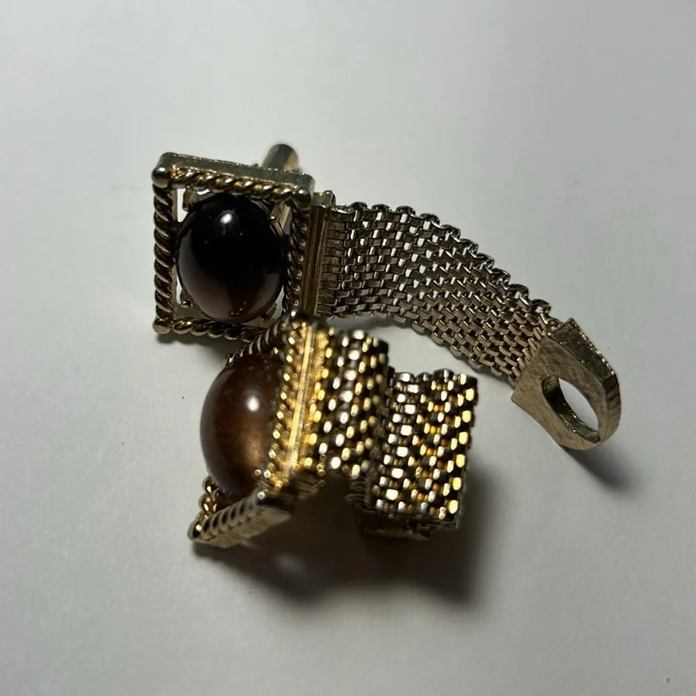 Vintage Swank Gold‎ Tone Wrap-Around Cufflinks
