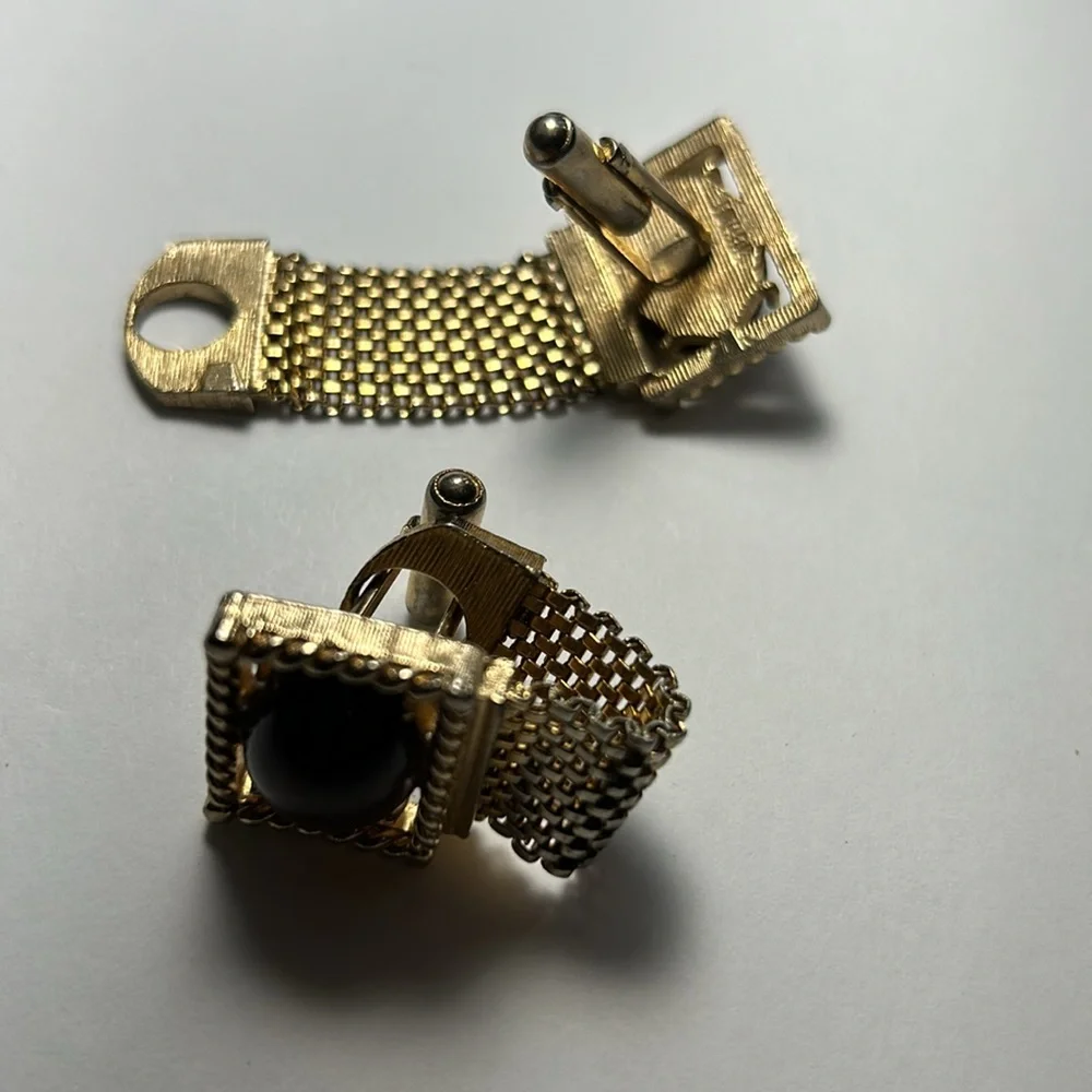 Vintage Swank Gold‎ Tone Wrap-Around Cufflinks