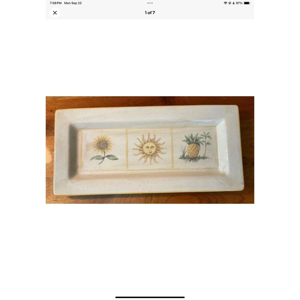 Williams-Sonoma Verano Tile Ceramic Large Platter Made in Italy 18” long x 8.5”