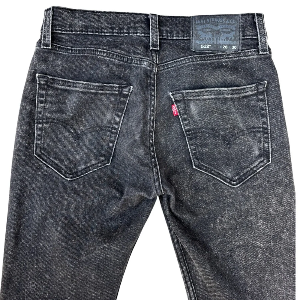 Levi’s 512 Men’s 28W 30L Slim Taper Fit Stretch Black Stone Washes Jeans