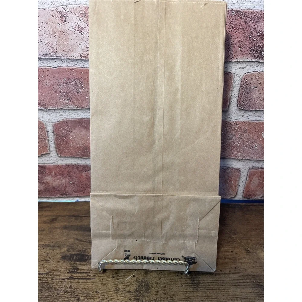 Vintage 80's Peanuts Snoopy Woodstock brown paper lunch bags sacks Carrousel 18