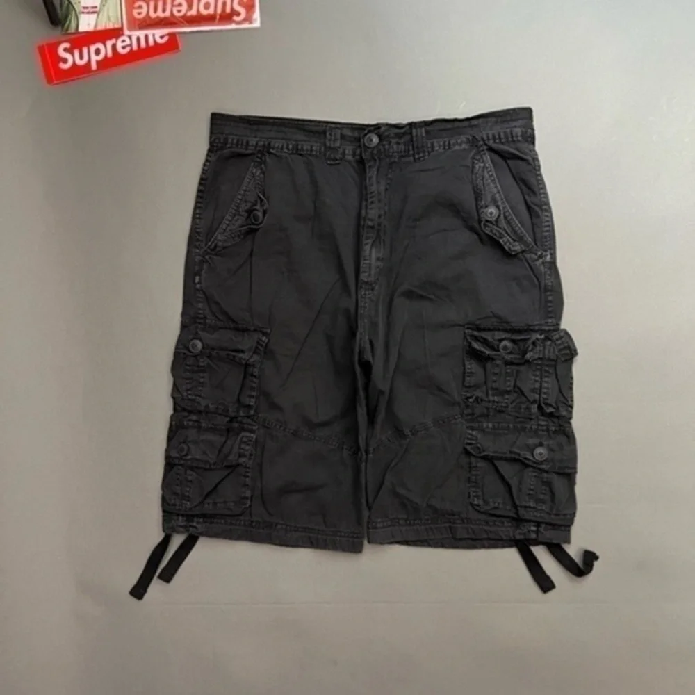 CHAPEL & GREED Baggy Goth Punk Raver Cargo Shorts 9 Pocket Pant