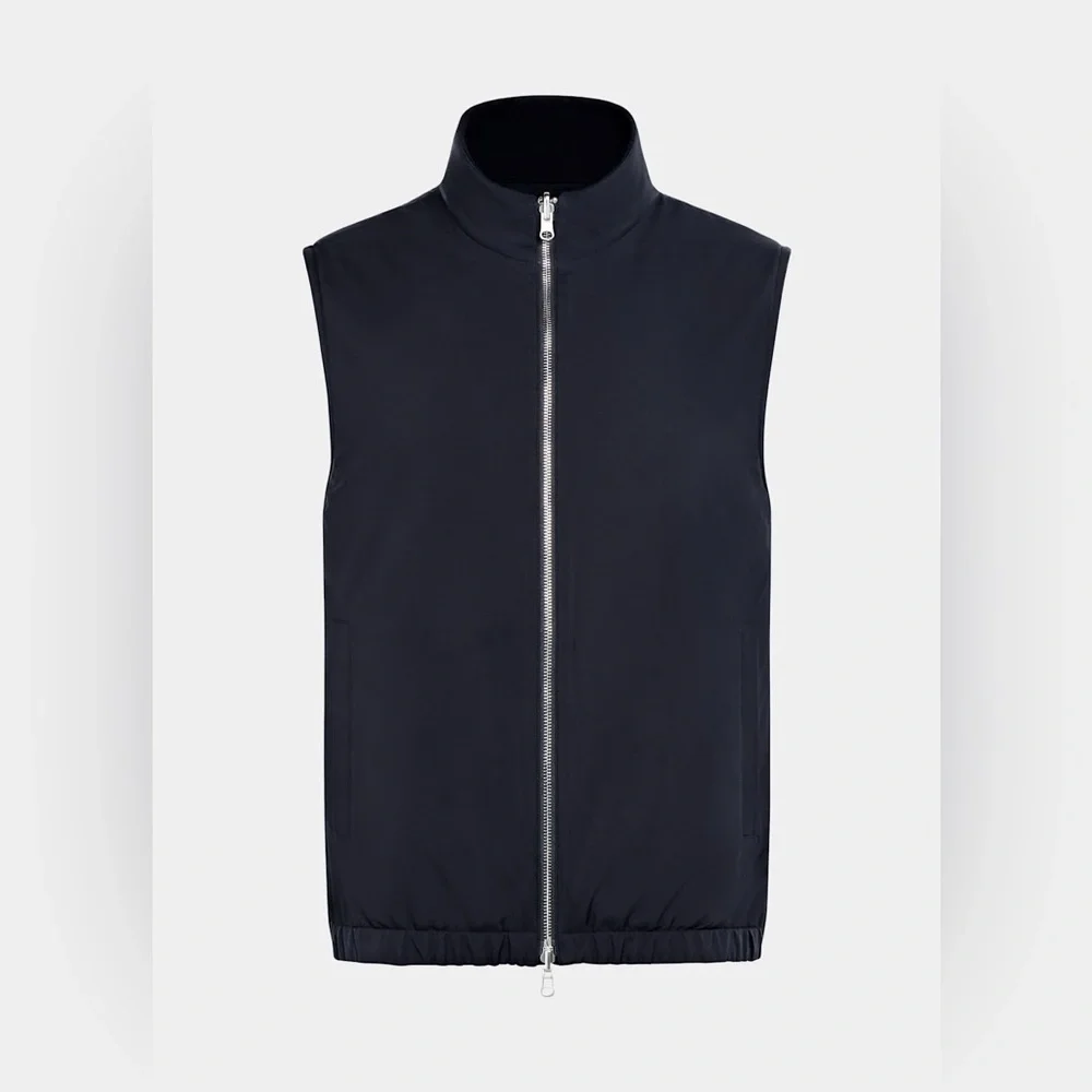 SUIT SUPPLY NAVY REVERSIBLE ZIP VEST