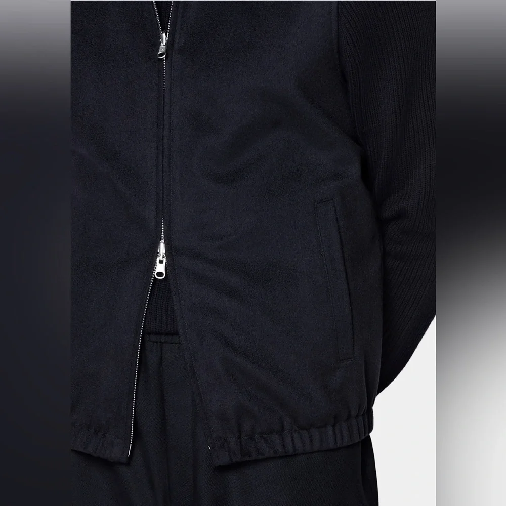SUIT SUPPLY NAVY REVERSIBLE ZIP VEST