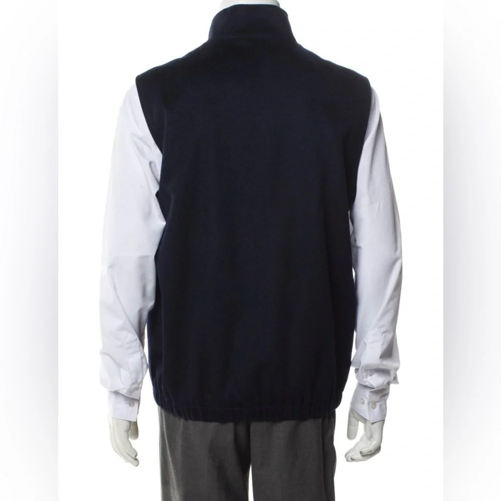SUIT SUPPLY NAVY REVERSIBLE ZIP VEST