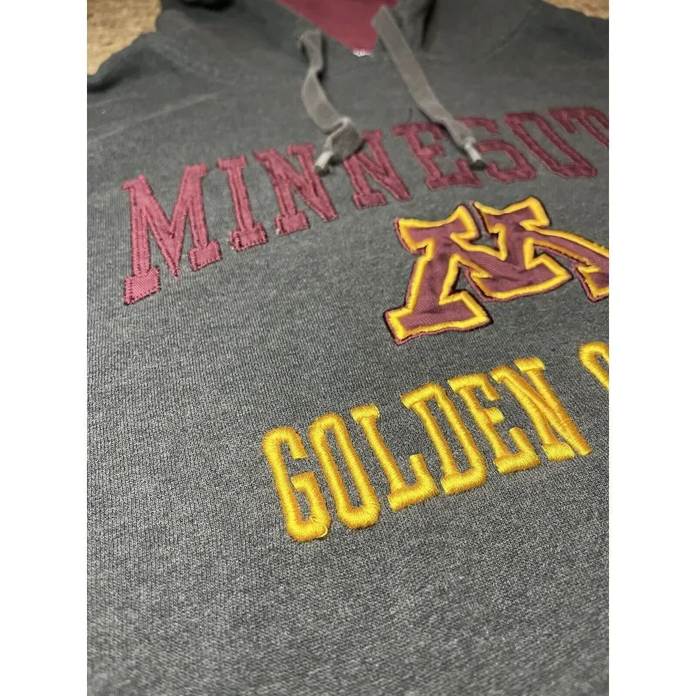 Minnesota Golden Gophers Hoodie Adult M Gray Campus Heritage Sweatshirt Logo Men