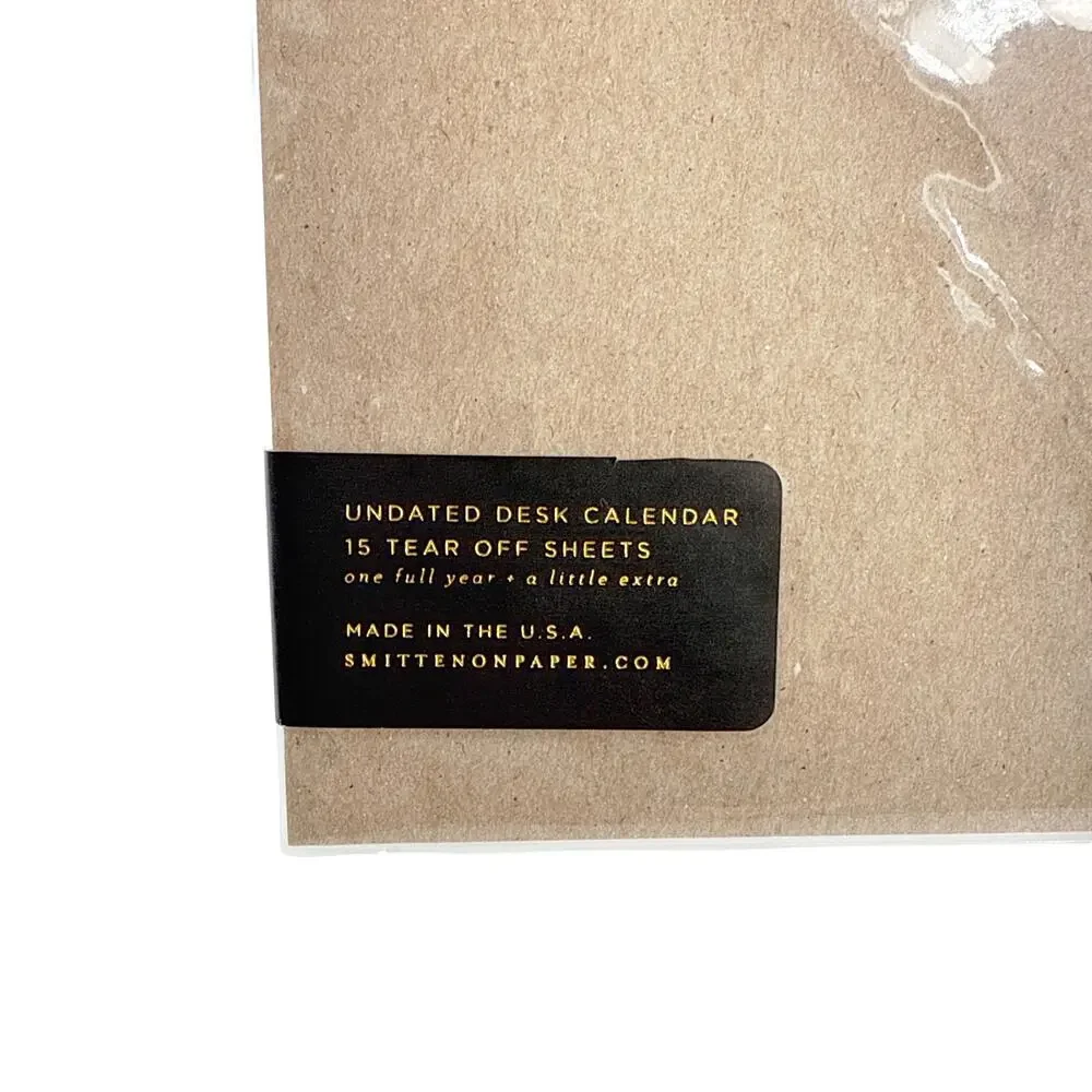SMITTEN on PAPER Open Dated Desk Calendar in White