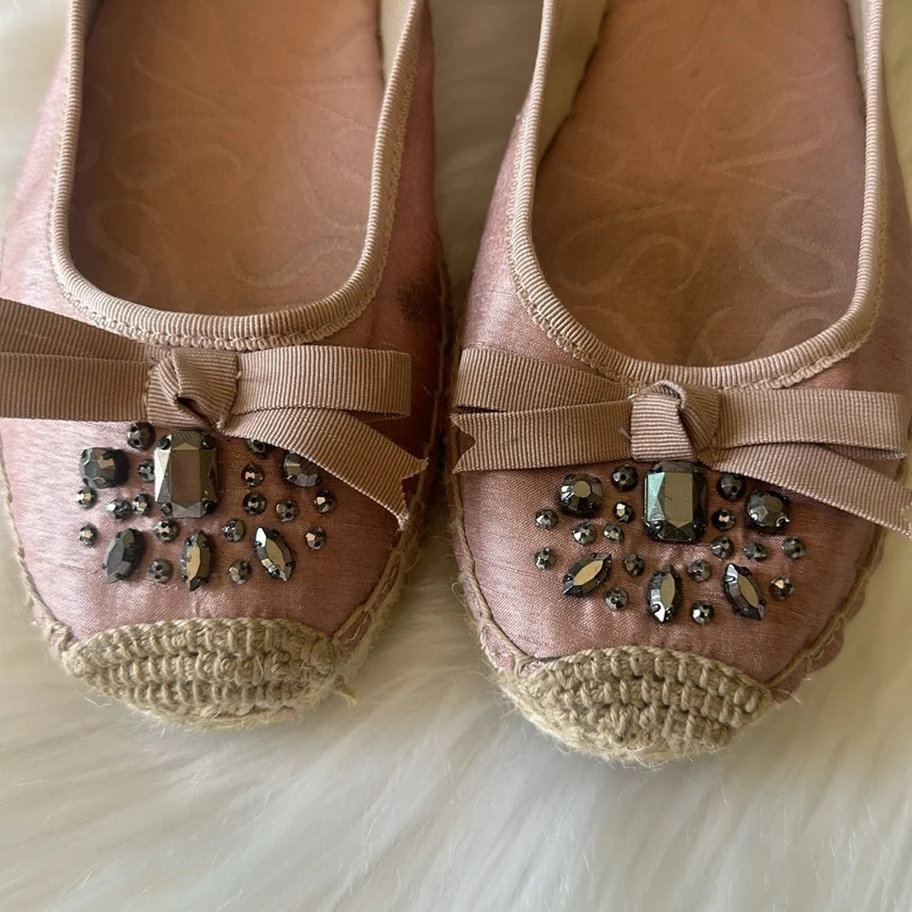 Simply Vera Wang Espadrille Sparkly Stones Flat Shoes Size 8.5