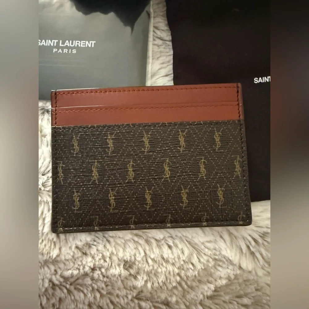 ❤️‍🔥 NIB Saint Laurent Canvas Card Holder-Unisex