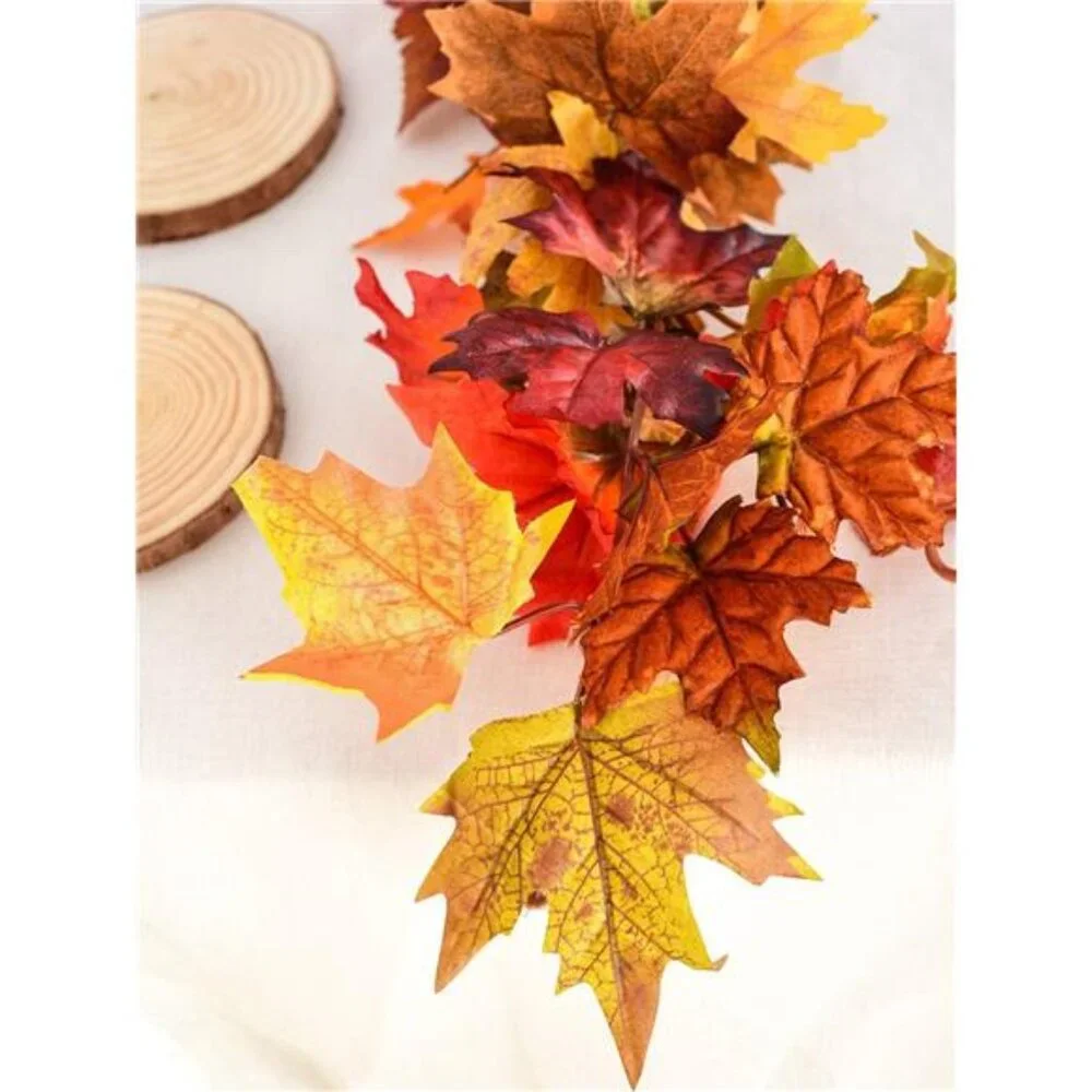 2 Pack Fall Maple Leaf Clearance, 5.9Ft/Piece Hanging Vine Garland Artificial