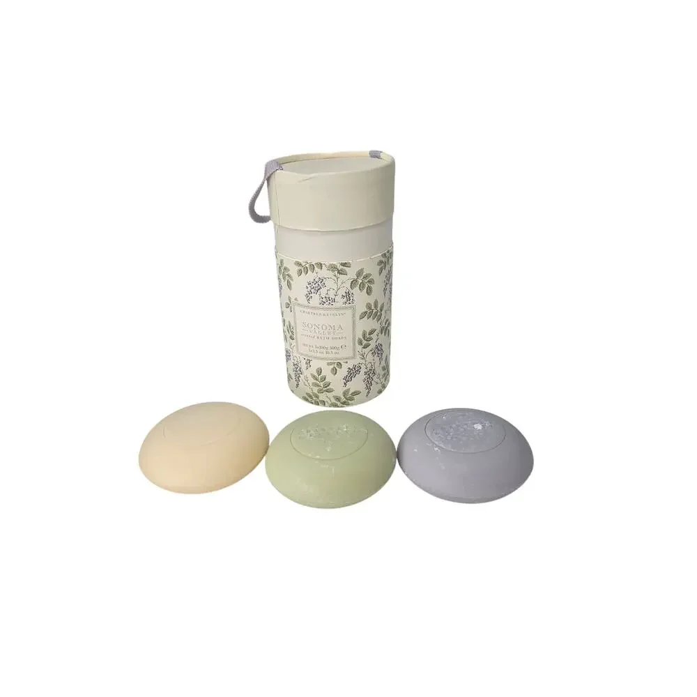 NEW Crabtree & Evelyn Sonoma Valley 3 Scented Bath Soaps 10.5 Oz Coastal