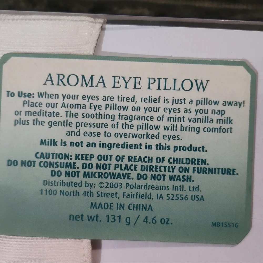 Mint Vanilla Milk Aroma Eye Pillow