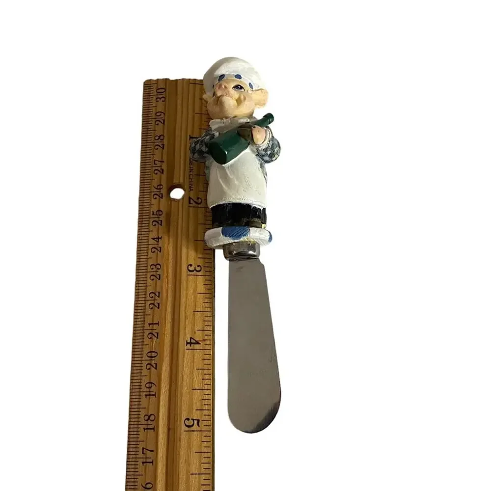 Department 56 Pig Chef Cheese Spreader Green Butter Knives Set of 4 Table Decor