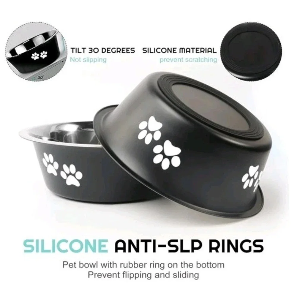 Stainless Steel Dog Dishes, 6.6 Cups, Raised Pet Feeder With Non Slip Bottom